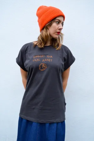 Dedicated Visby Local Planet Charcoal T-Shirt