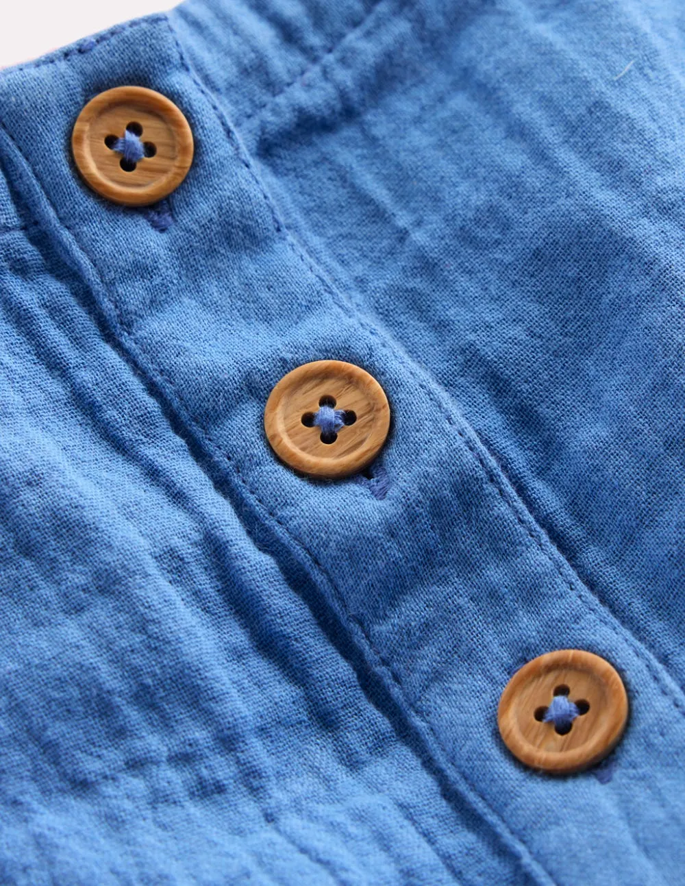 Double Cloth Dungaree Set-Peacock Plume Blue Fruit