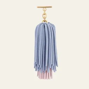 Double Pompom Tassel | Periwinkle Soft Pink with Gold hardware