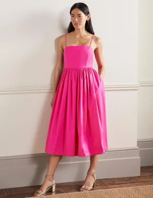 Emily Strapless Midi Dress-Pink