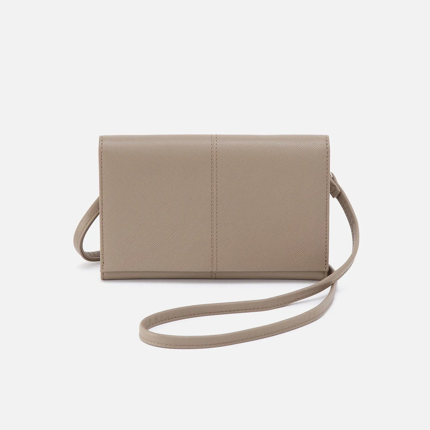 Essential Wallet Crossbody In Soft Saffiano Leather - Sesame