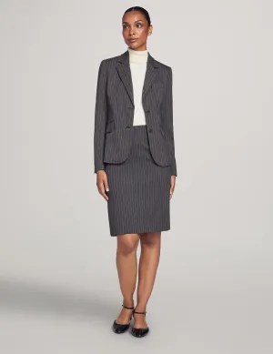Executive Collection Pinstripe Two Button Jacket With Pant and Skirt- Sale