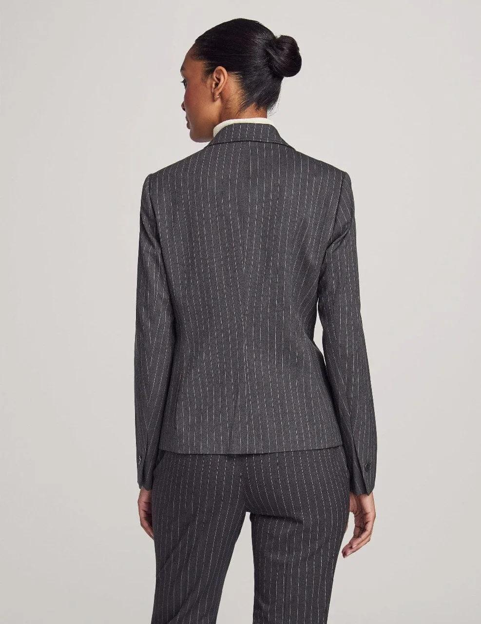 Executive Collection Pinstripe Two Button Jacket With Pant and Skirt- Sale