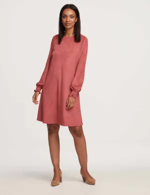 Faux Suede Smocked Sleeve Dress- Sale