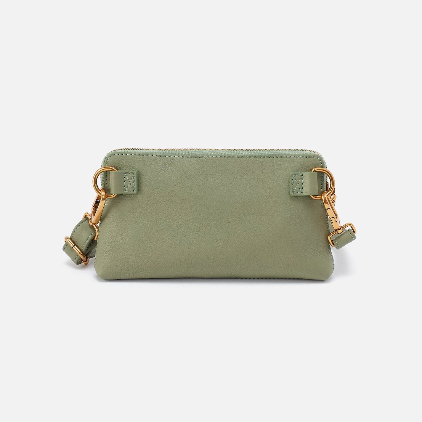 Fern Slim Belt Bag In Pebbled Leather - Watercress