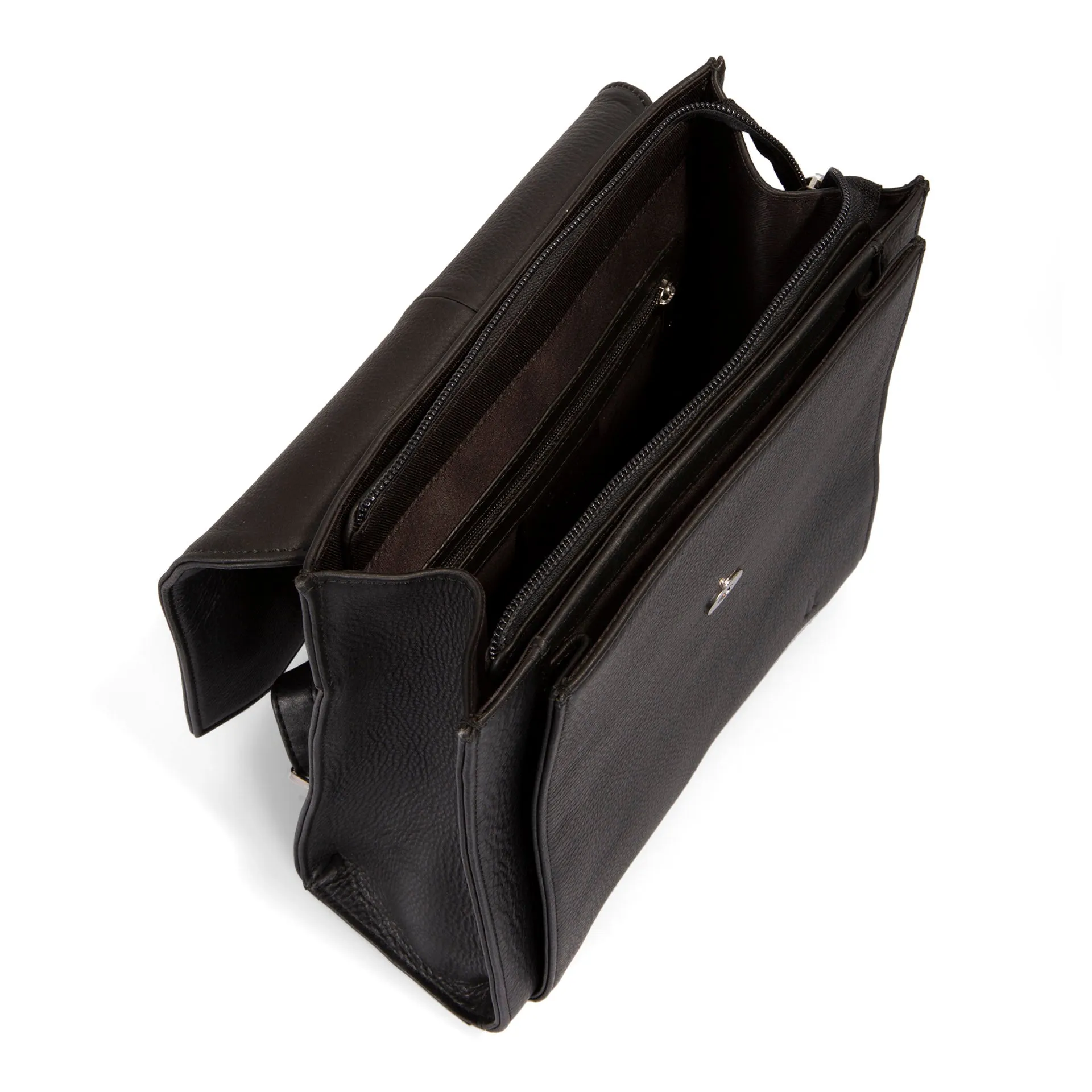 FINAL SALE Leather RFID Flapover Fashion Backpack