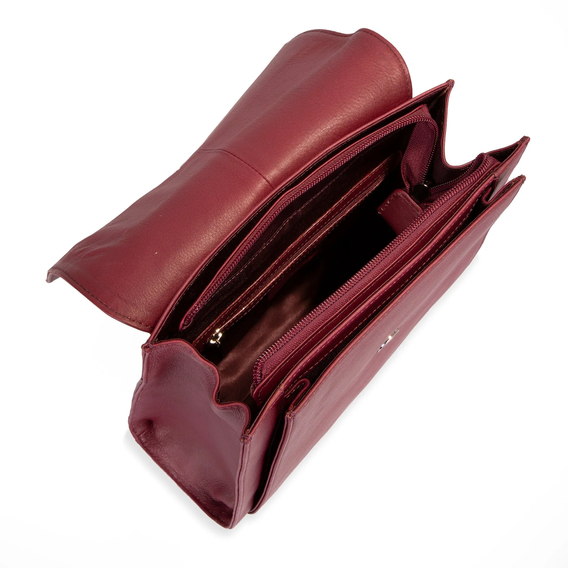 FINAL SALE Leather RFID Flapover Fashion Backpack