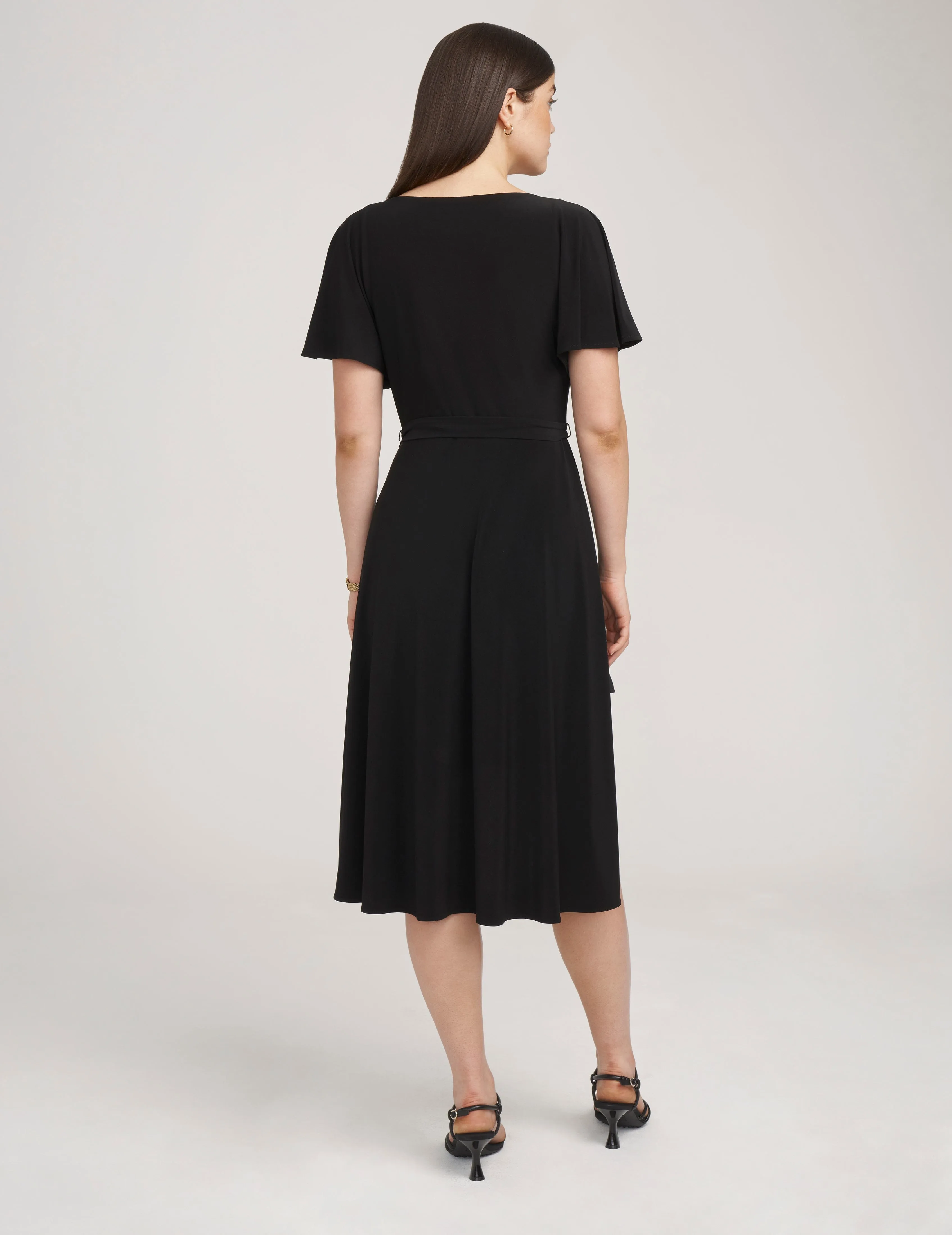 Flutter Sleeve Sash Dress- Sale