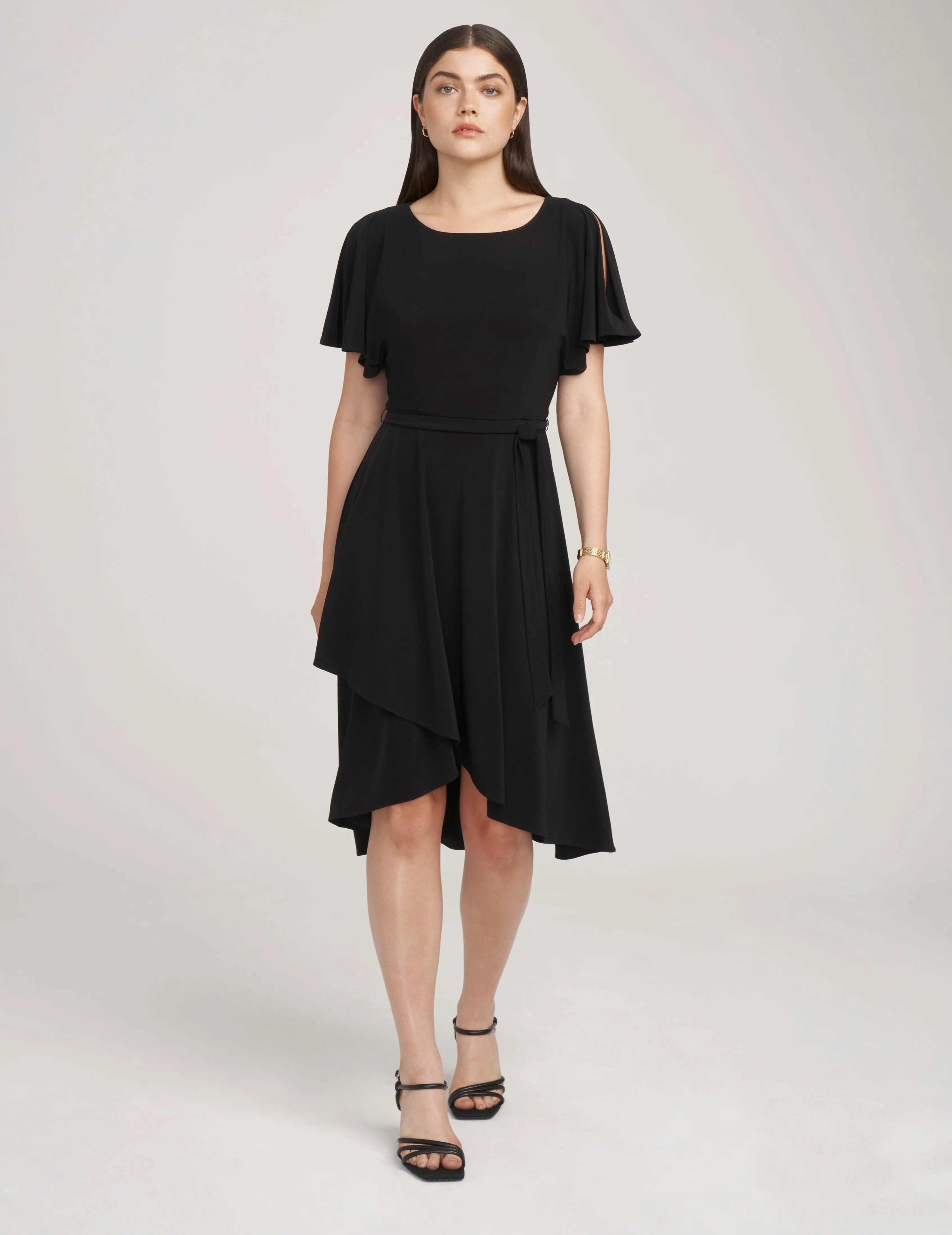 Flutter Sleeve Sash Dress- Sale