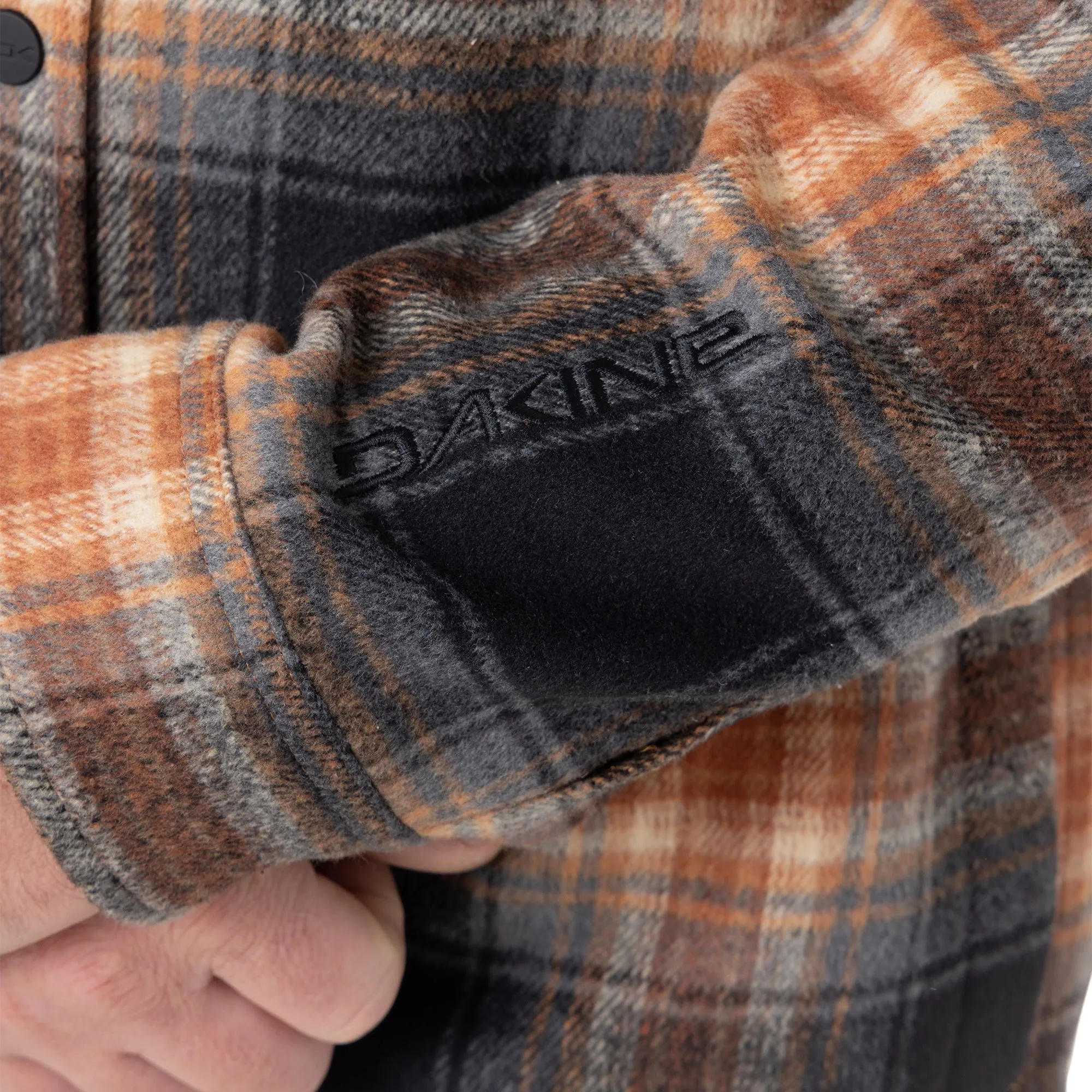 Front Snap Fleece Jacket - Orange Plaid