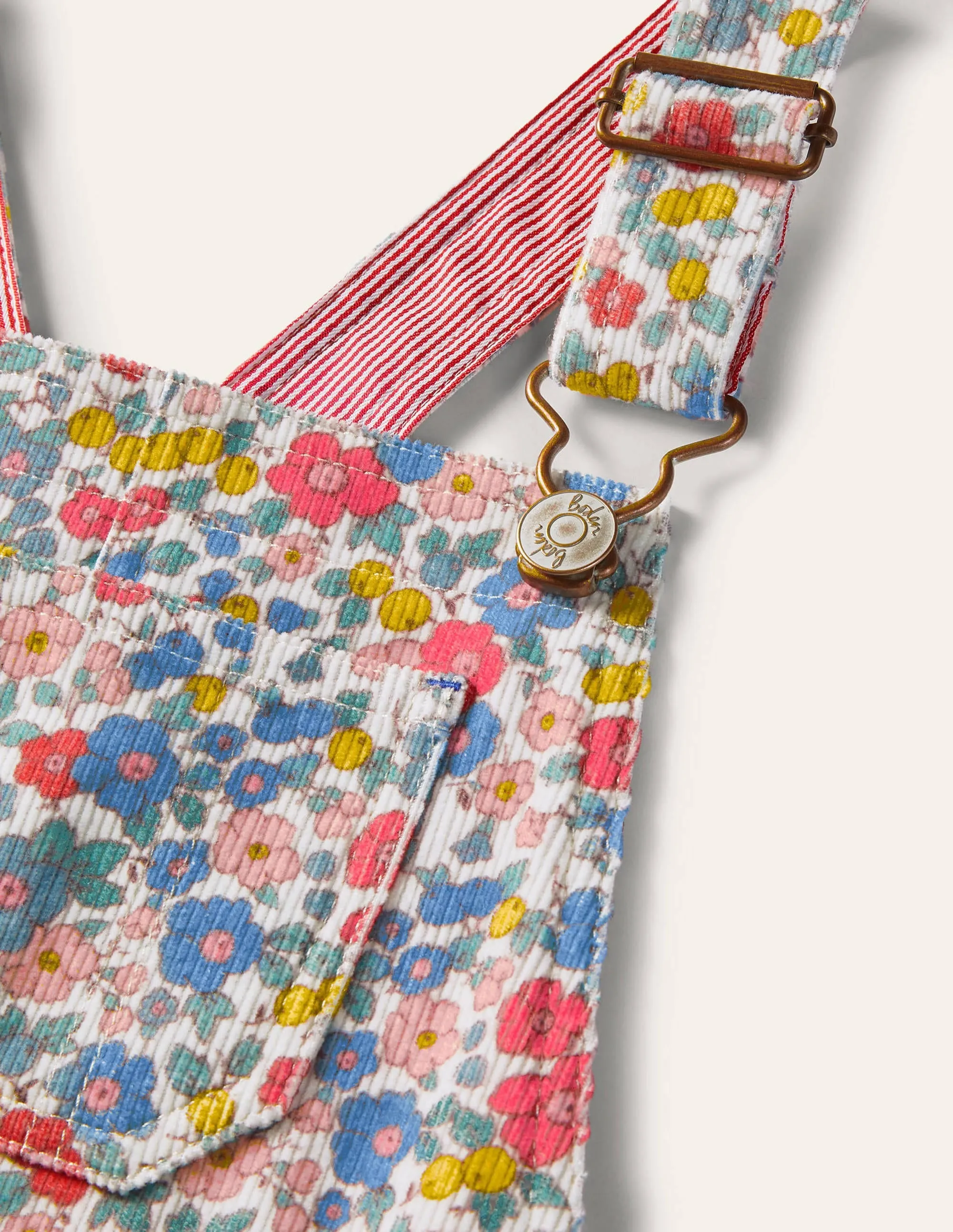 Fun Short Dungarees-Multi Apple Blossom Floral