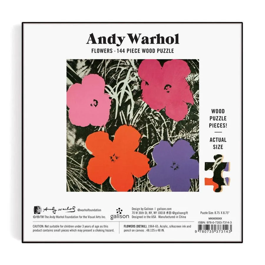 GALISON Andy Warhol Flowers 144 Piece Wood Puzzle