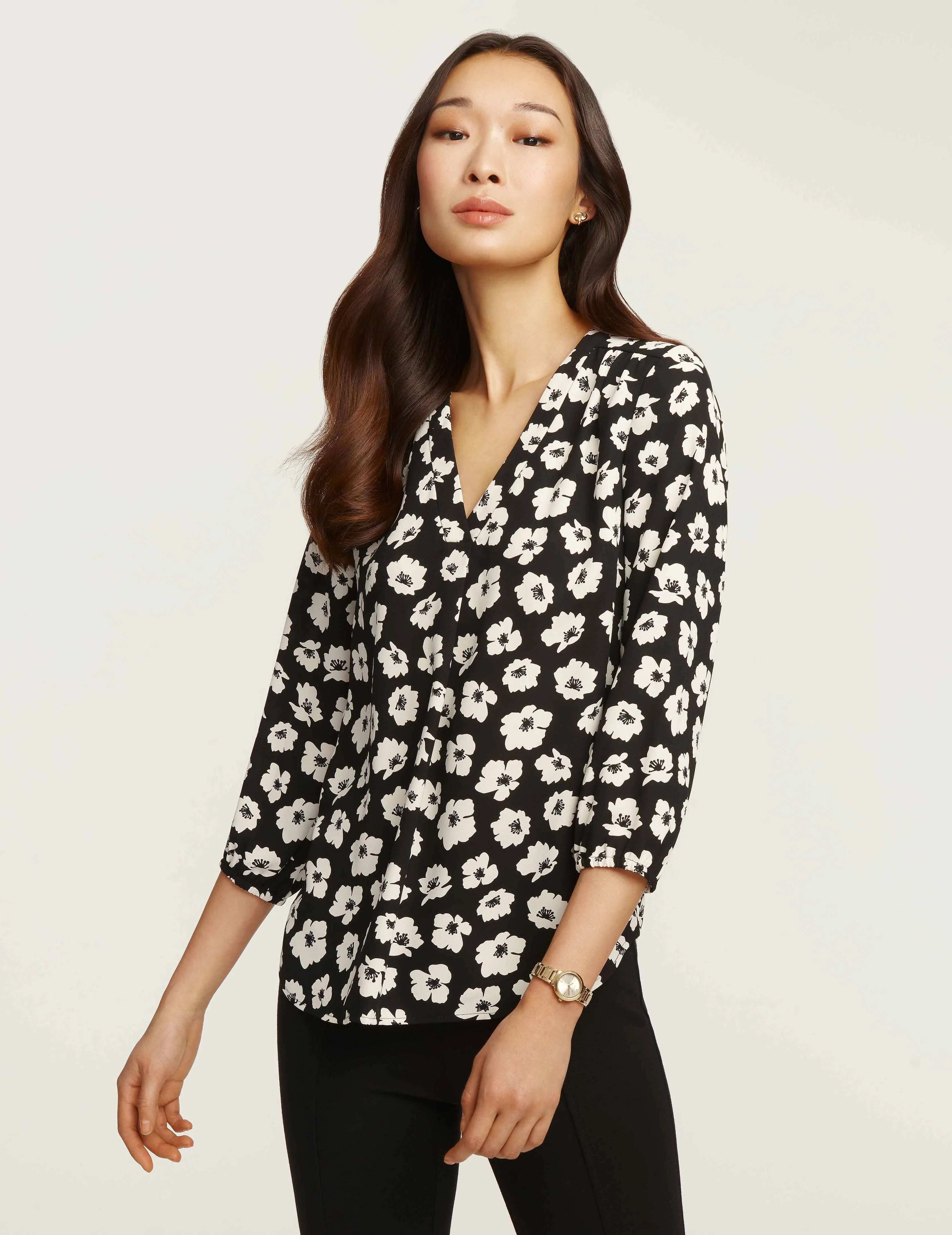 Giverny Floral V-Neck Blouse- Sale
