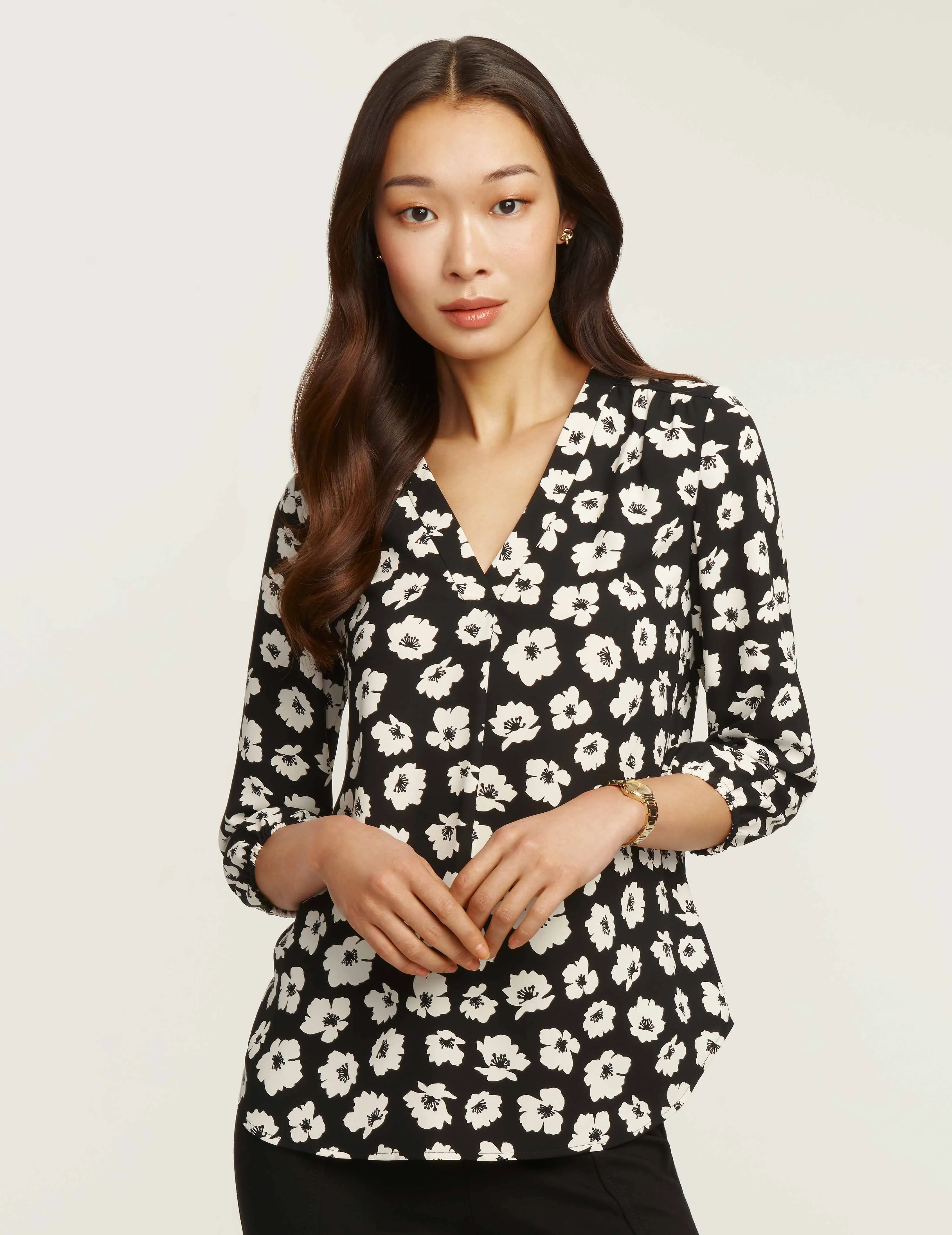 Giverny Floral V-Neck Blouse- Sale