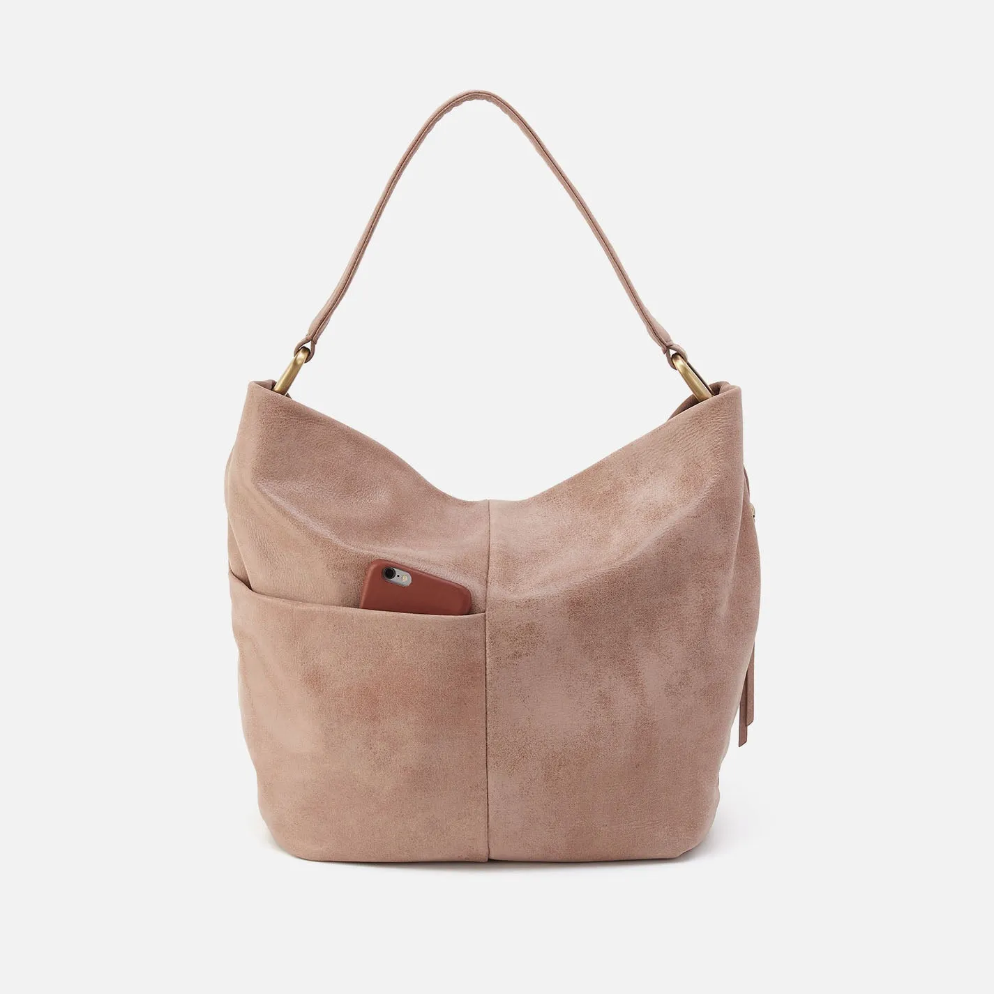 Harley Hobo In Buffed Leather - Hazel