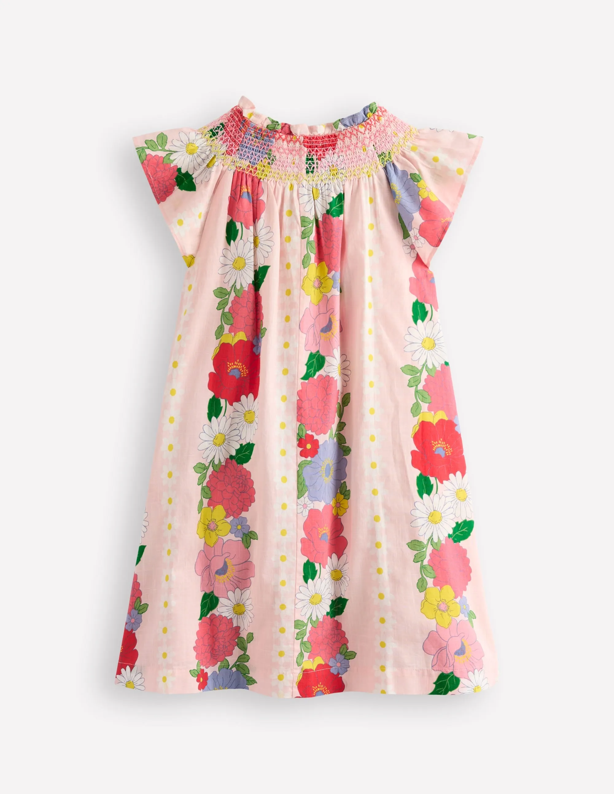 Holiday Smocked Dress-Chalk Pink Flower