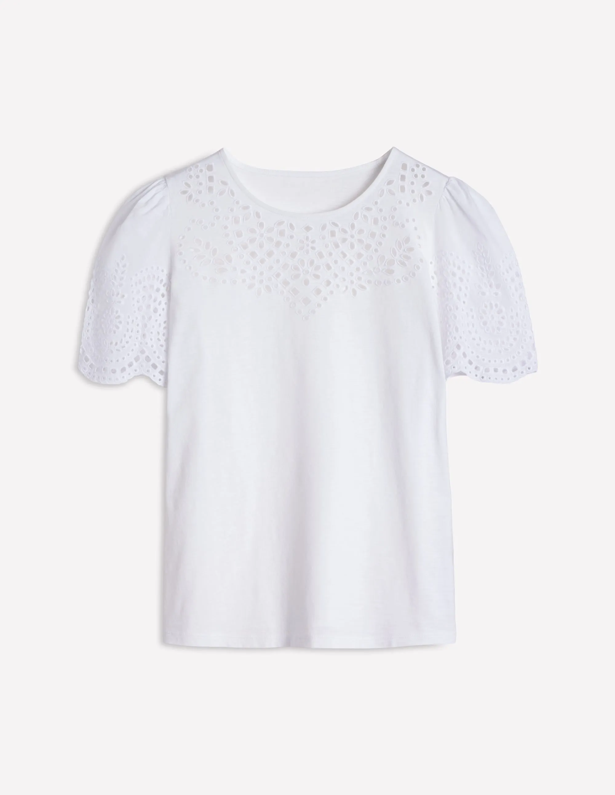 Isabel Broderie Top-White