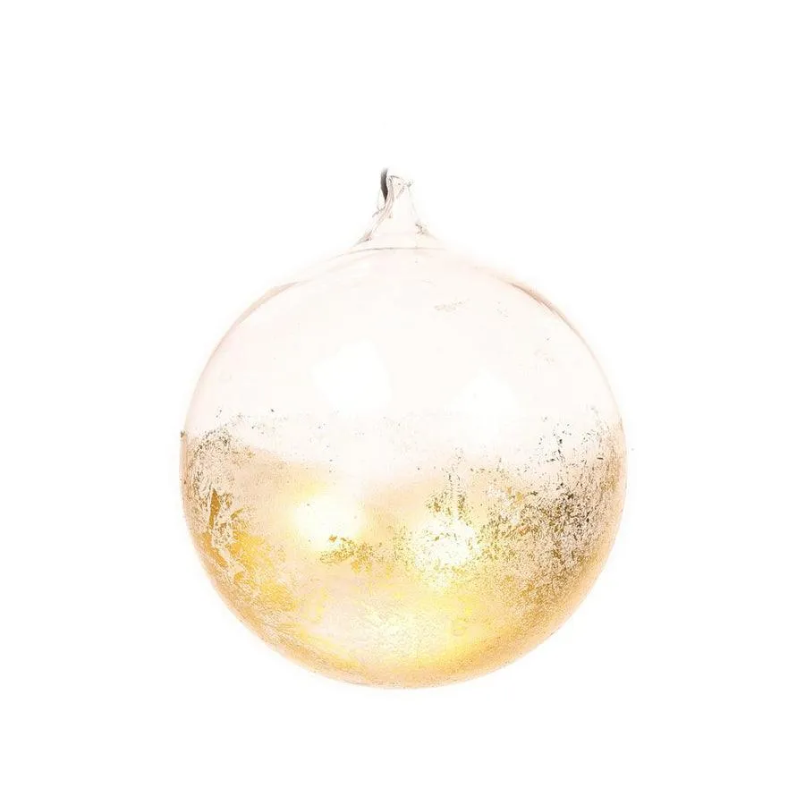 JLINE Xmas Glass Ornament Ballbox Set 11cm 4 pcs - Shiny Gold Transparent