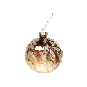 JLINE Xmas Glass Ornament Ballbox Set 8cm 6 pcs - Shiny Gold