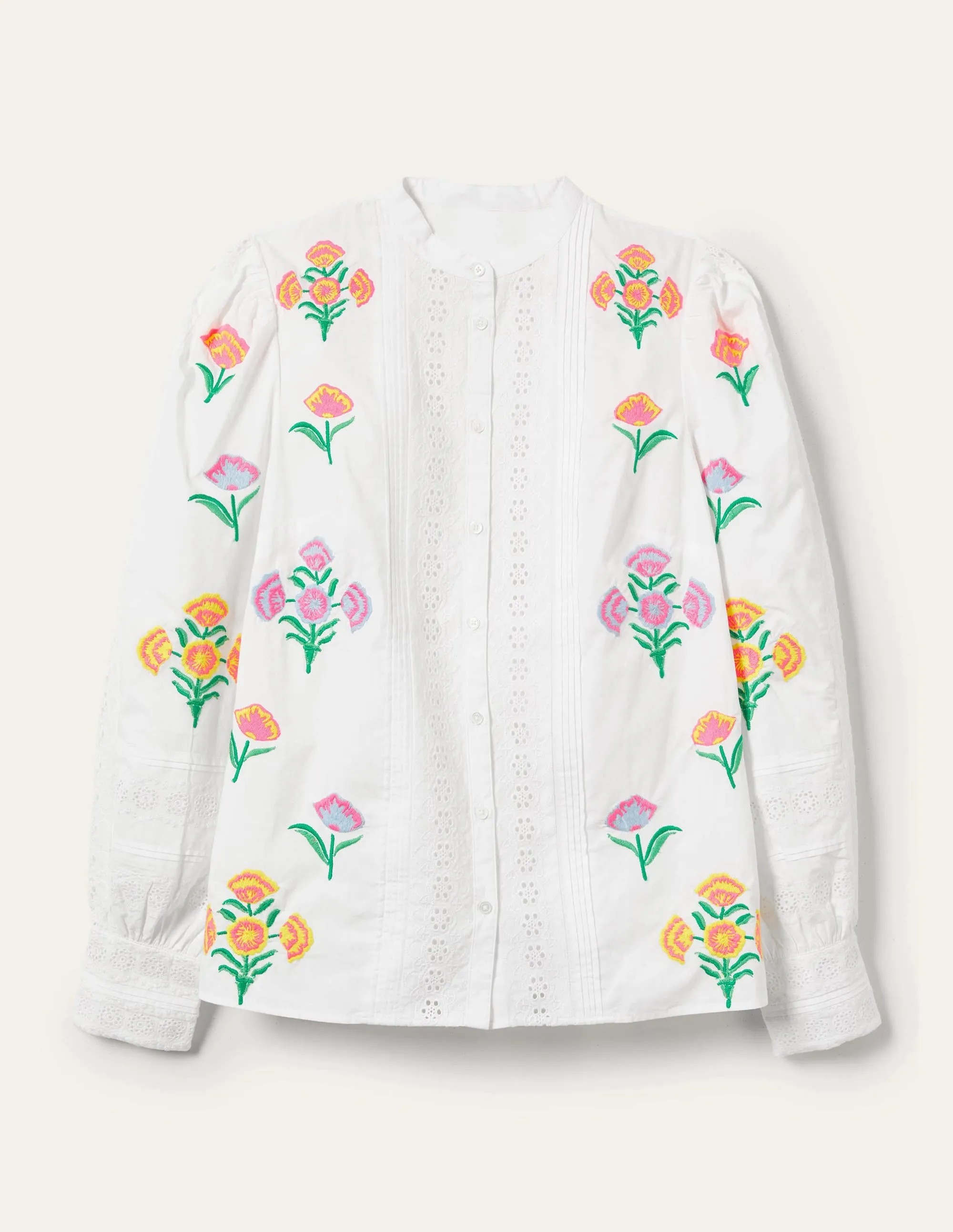 Julianne Embroidered Blouse-Ivory Embroidery
