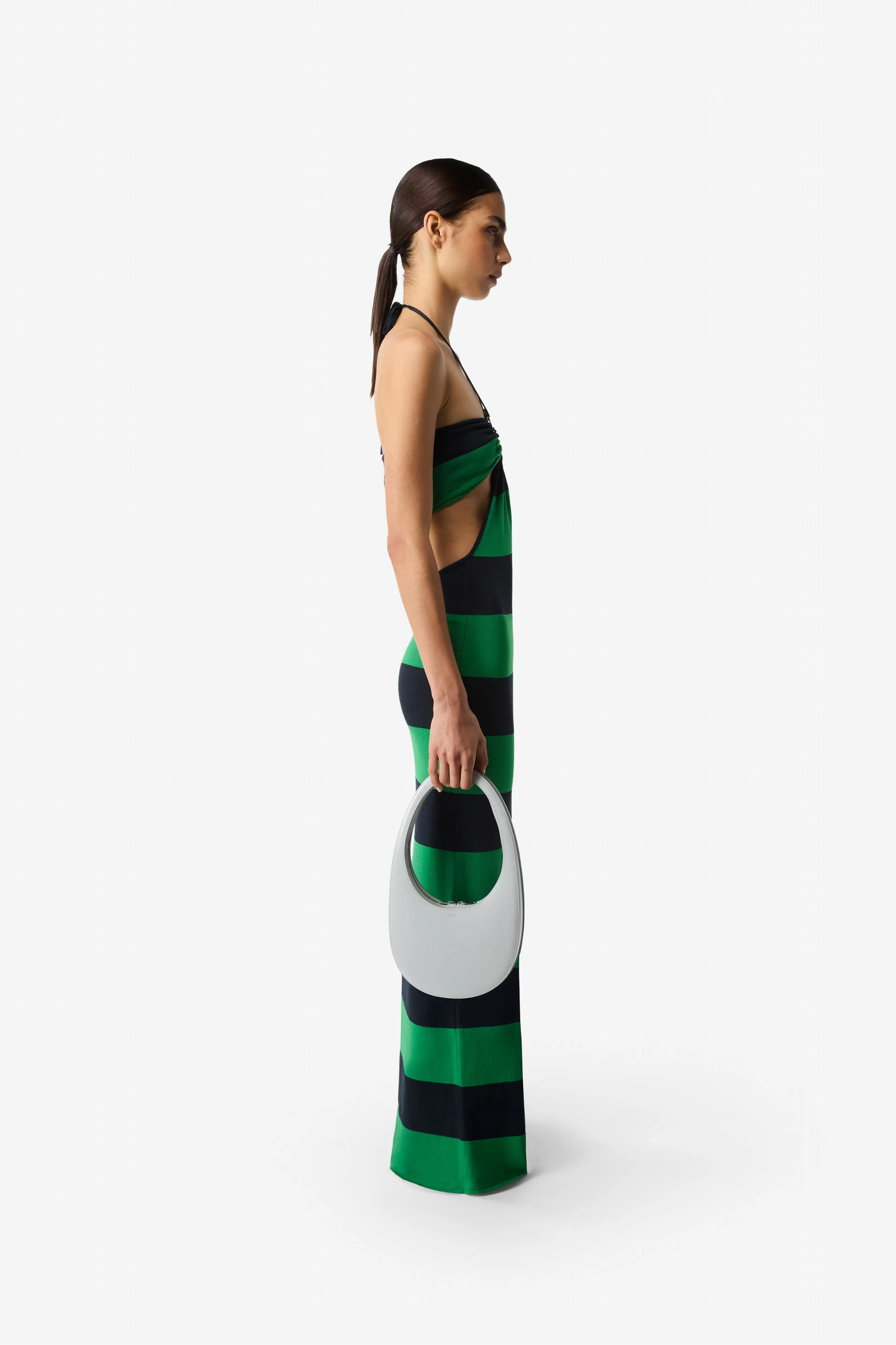 Knitted Striped Halter Dress