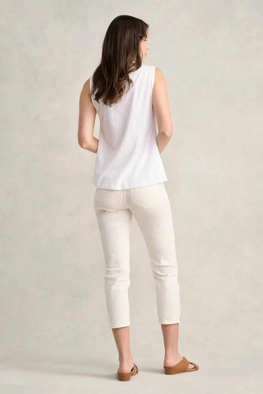 Lace Trim Tank - White