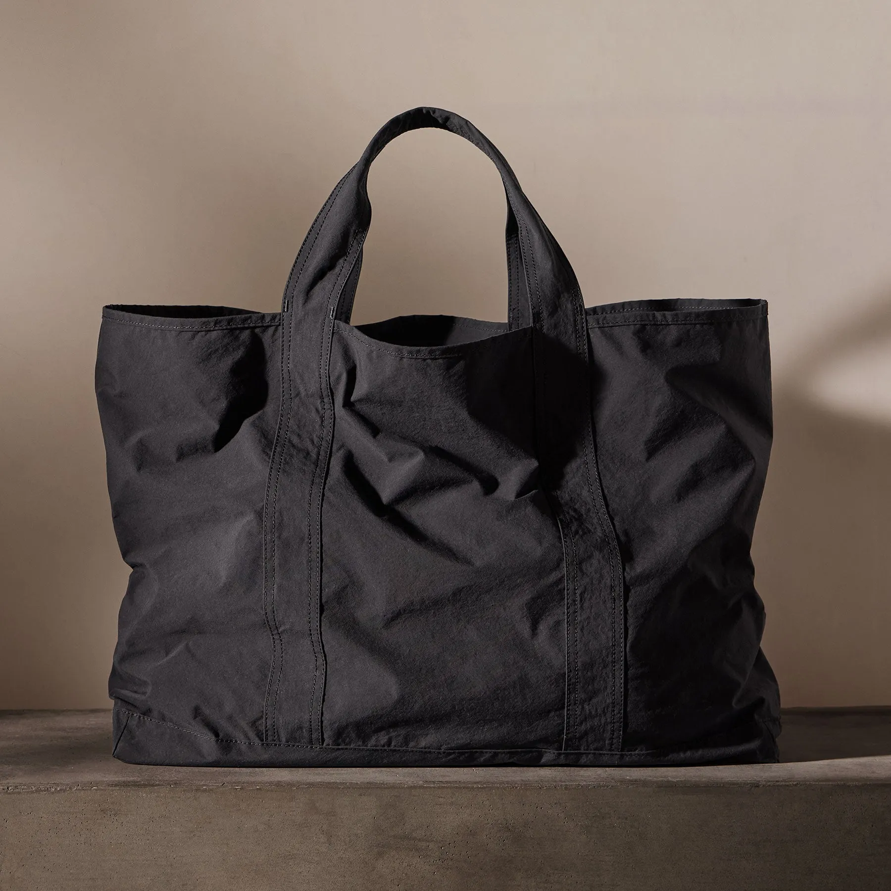 Large Matte Nylon Tote - Black