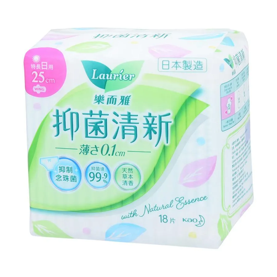 LAURIER Anti Bacteria Ultra Slim Day 25cm  (18pcs)