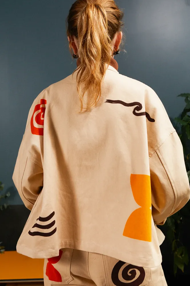 L.F. Markey Wide Chore Agora Print Jacket