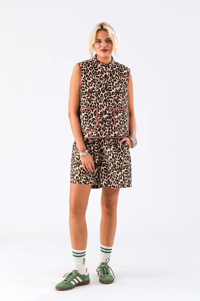 Lolly's Laundry Cairo Leopard Quilted Vest