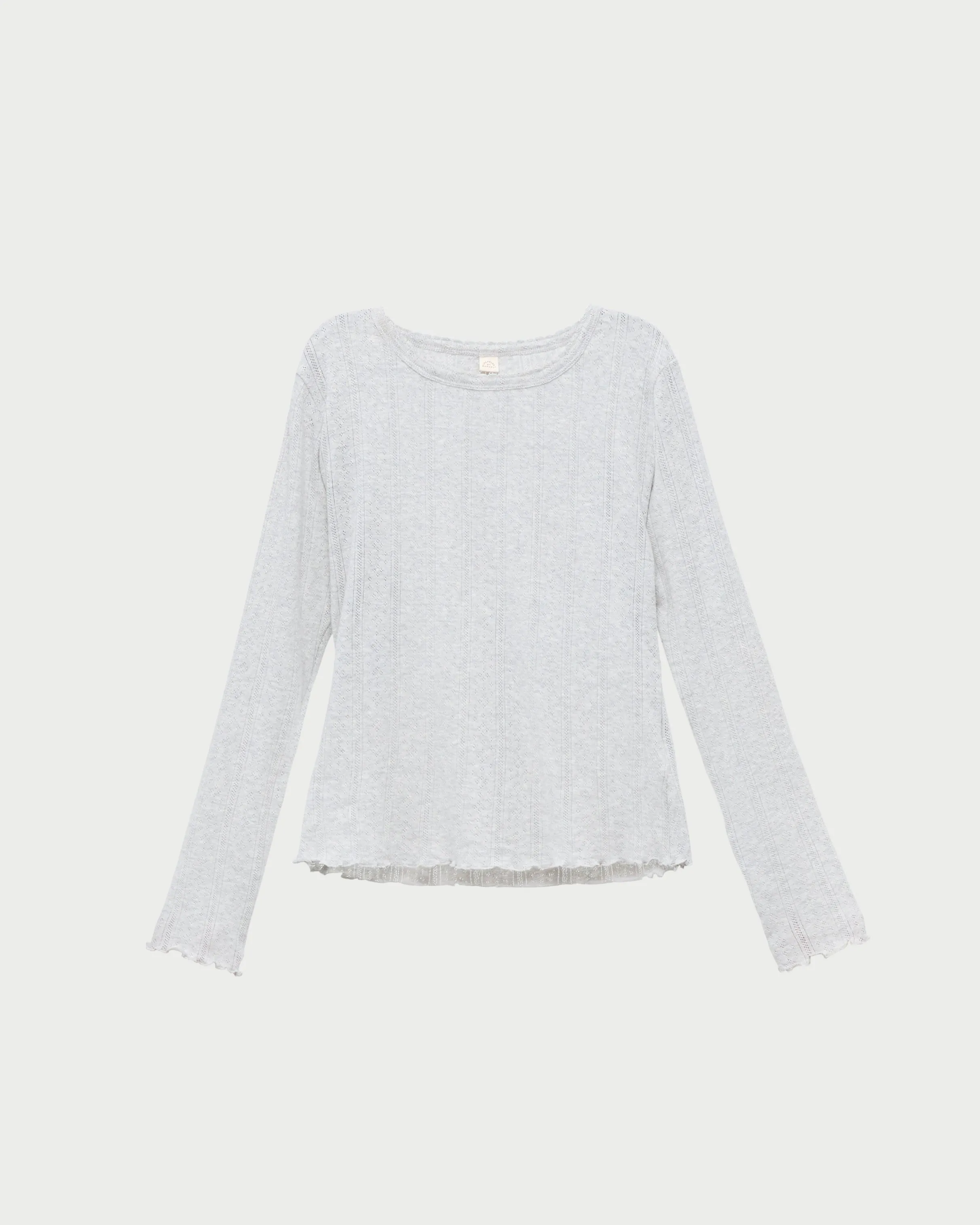 Lolo Grey Pointelle Long-Sleeve Tee