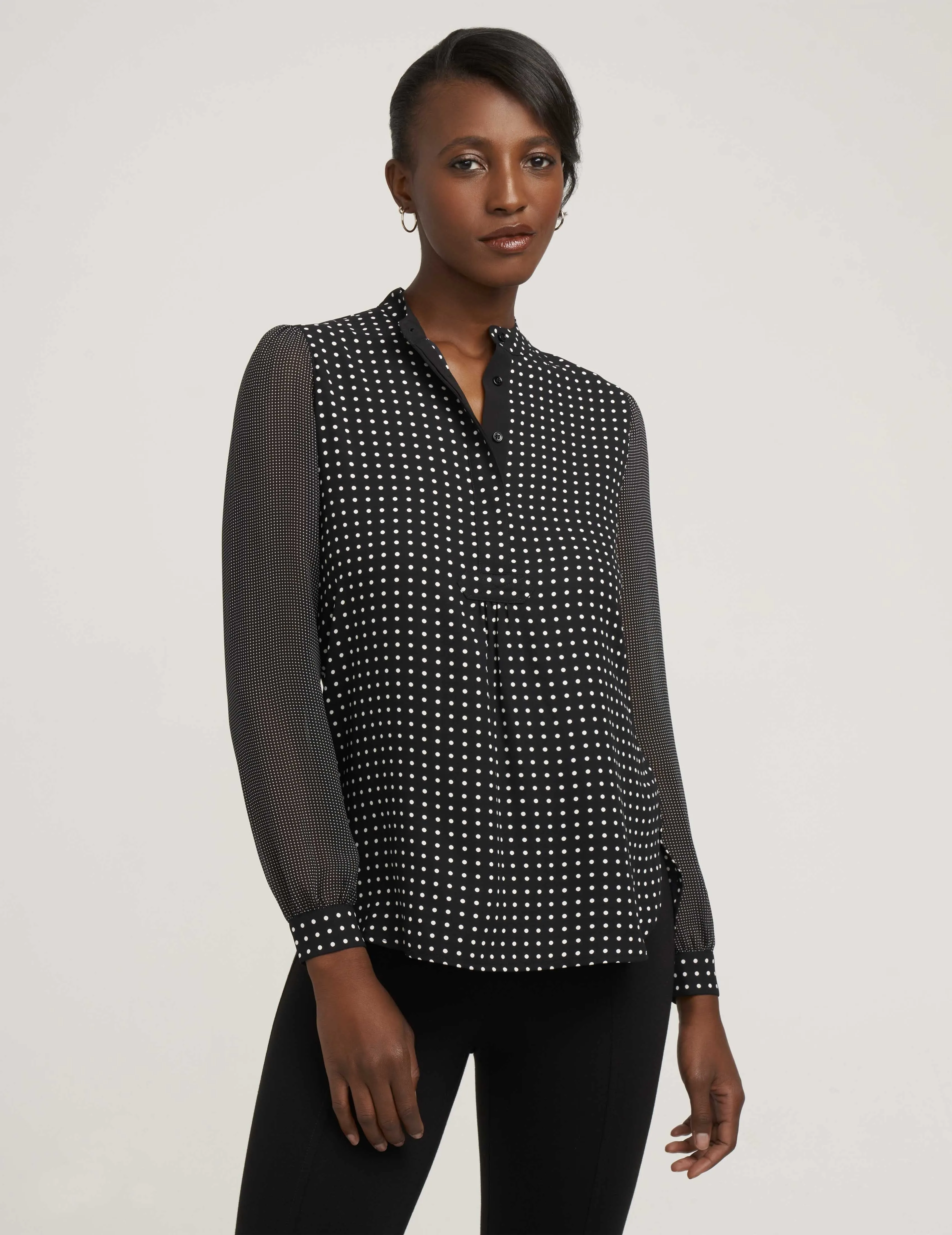 Long Sheer Sleeve Poet Blouse- Sale