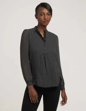 Long Sheer Sleeve Poet Blouse- Sale