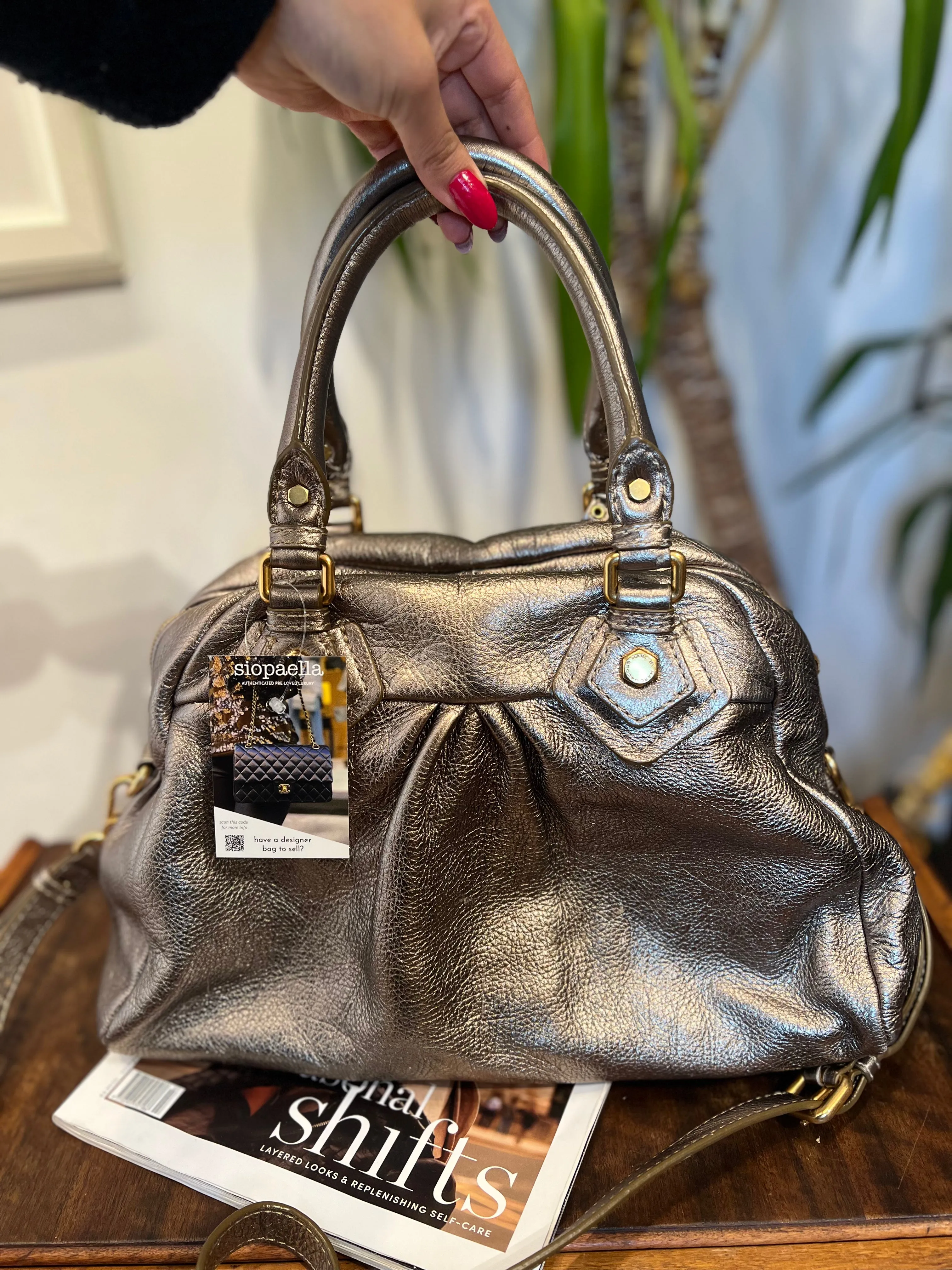 Marc by Marc Jacobs Gold Metallic Leather Classic Q