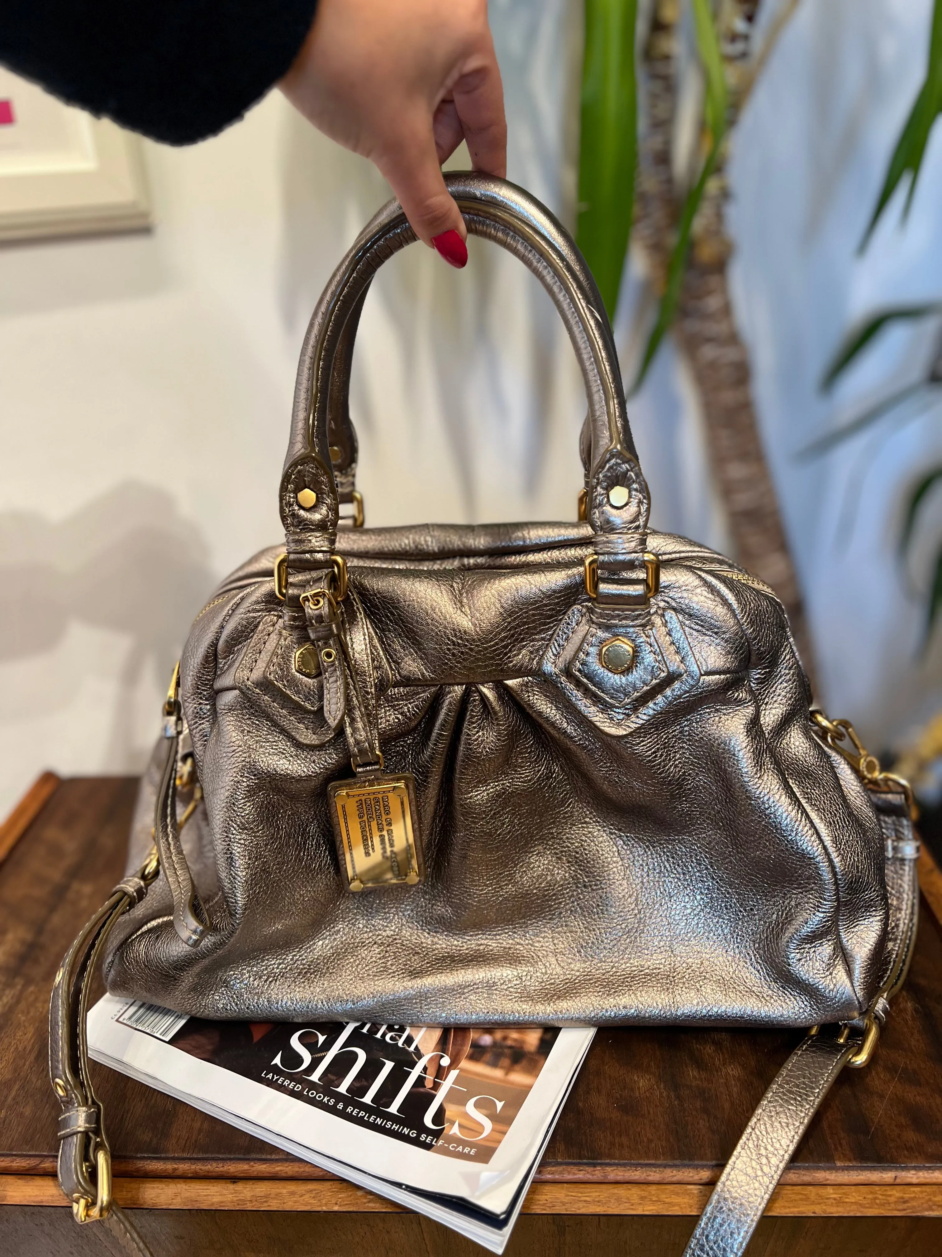Marc by Marc Jacobs Gold Metallic Leather Classic Q