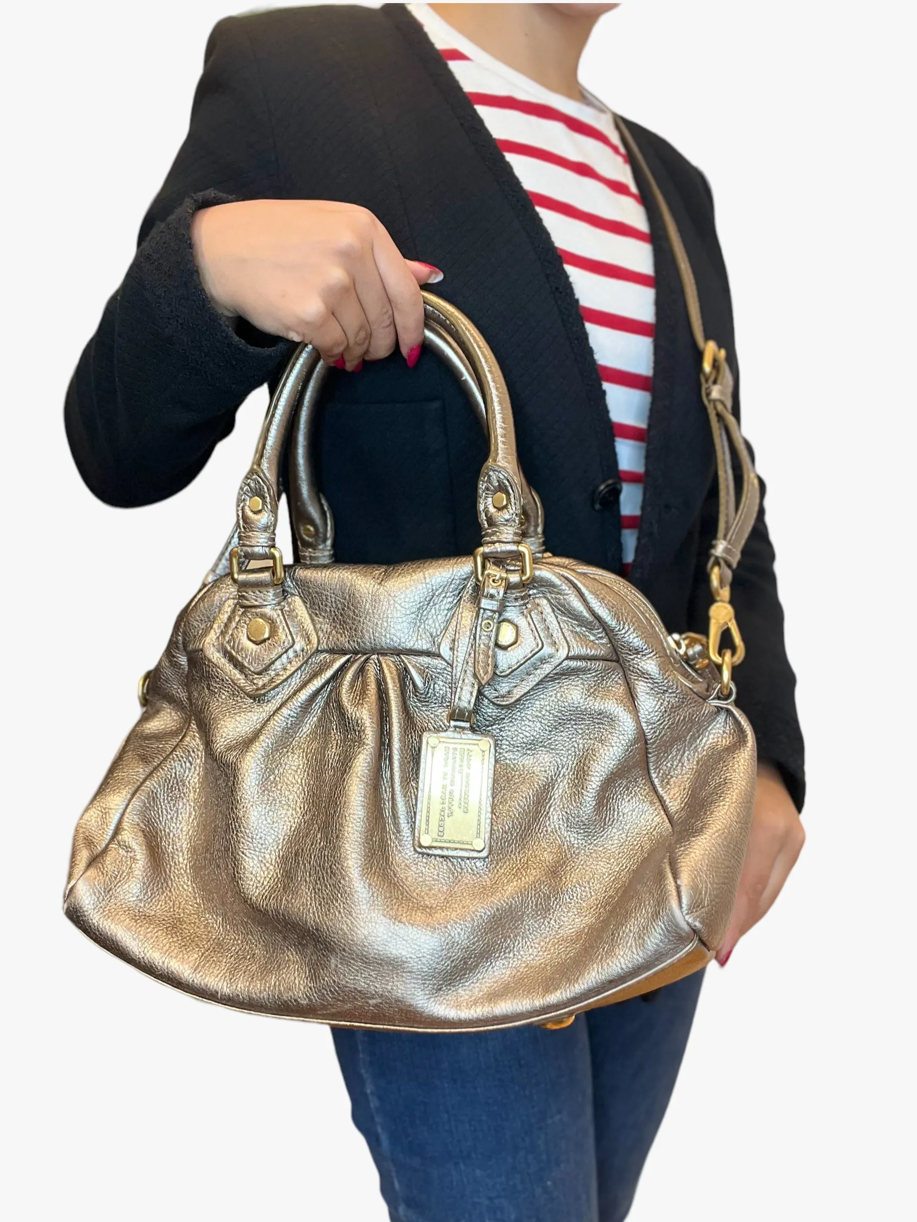 Marc by Marc Jacobs Gold Metallic Leather Classic Q