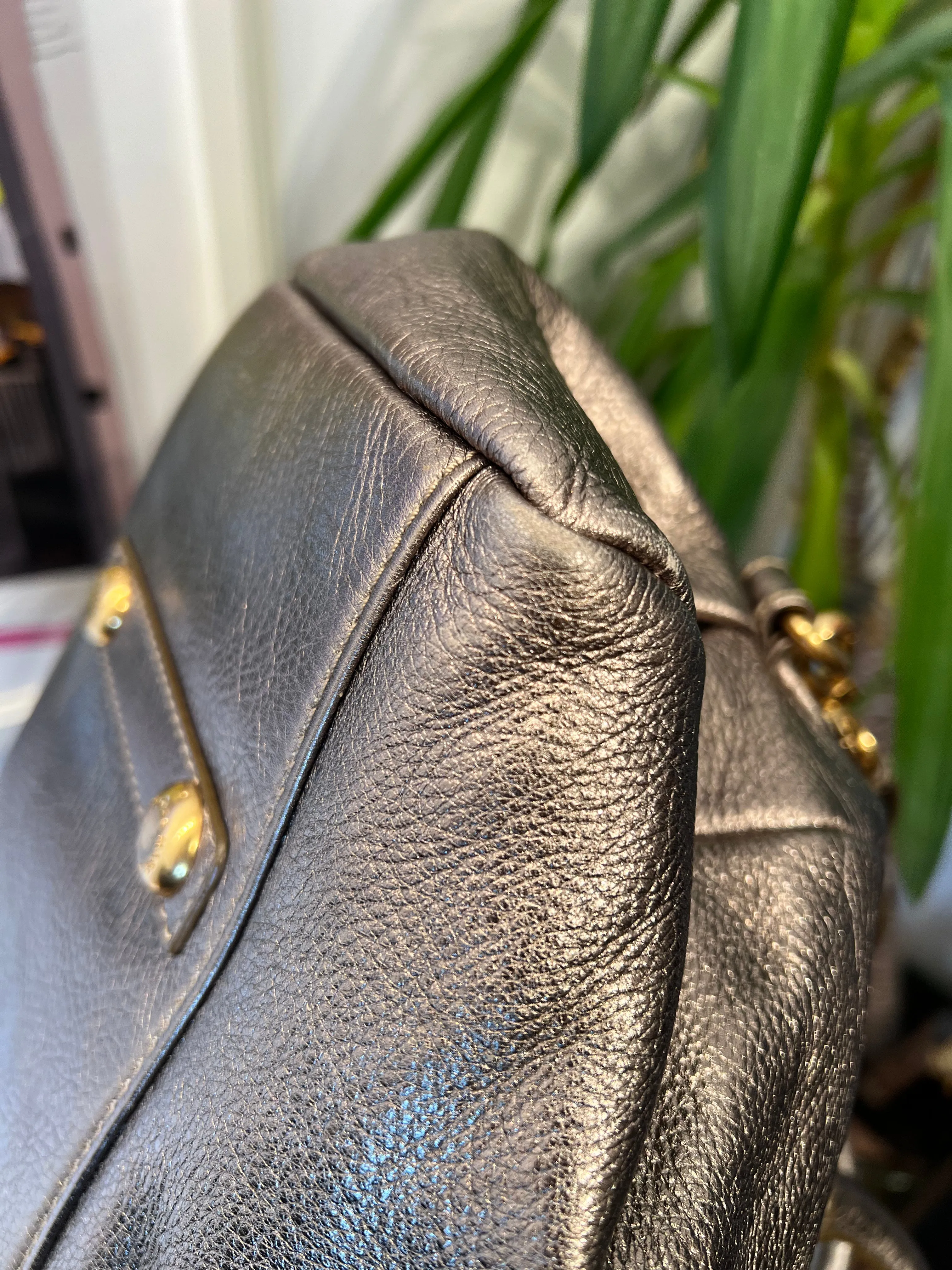 Marc by Marc Jacobs Gold Metallic Leather Classic Q