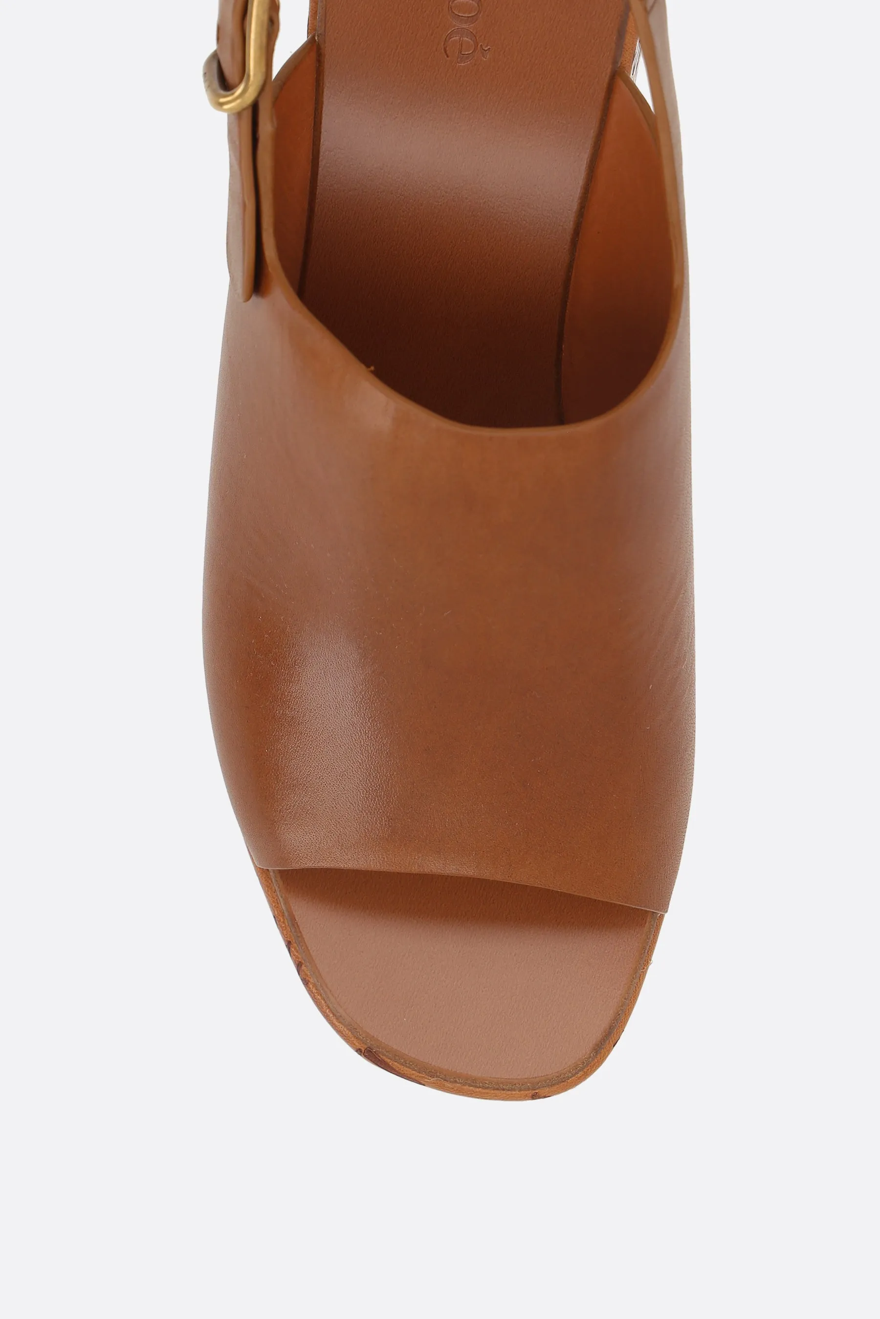 Maxime wedge sandals in shiny leather
