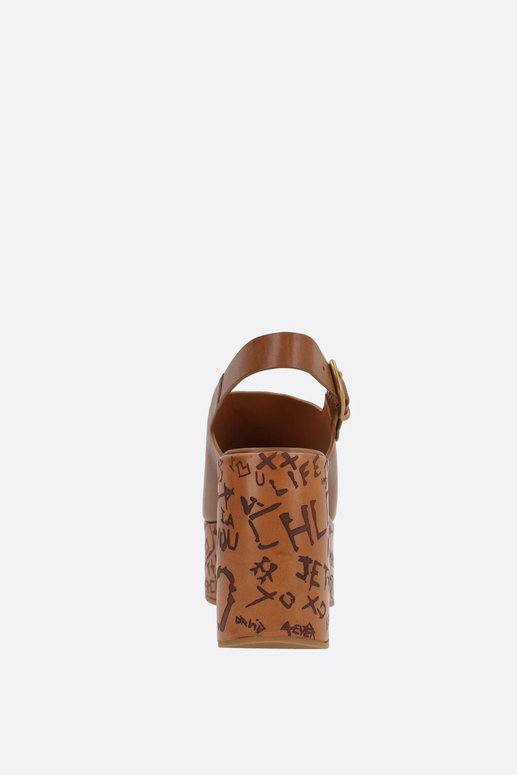 Maxime wedge sandals in shiny leather