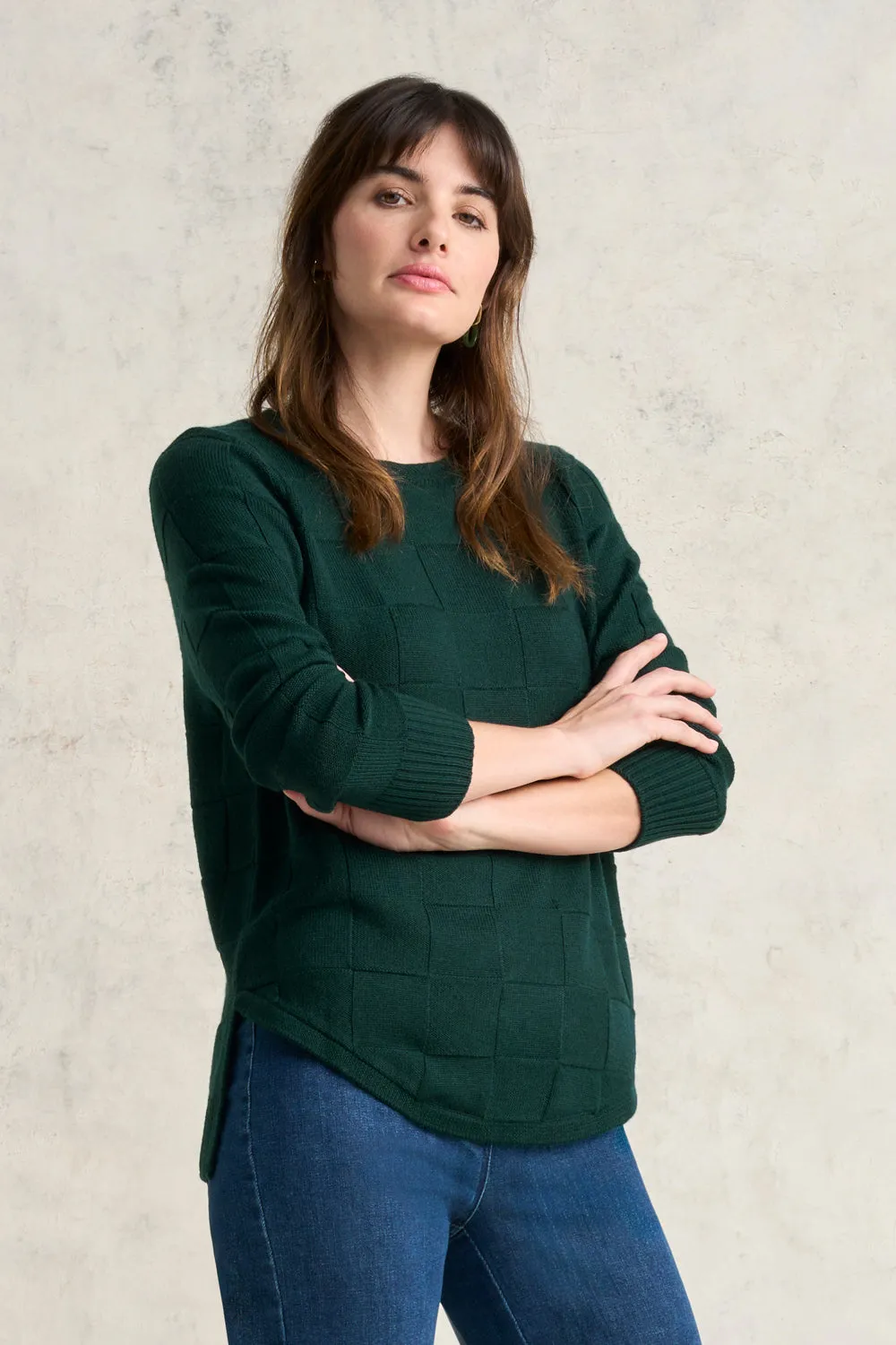 Merino Wool Crew Jumper - Dark Olive