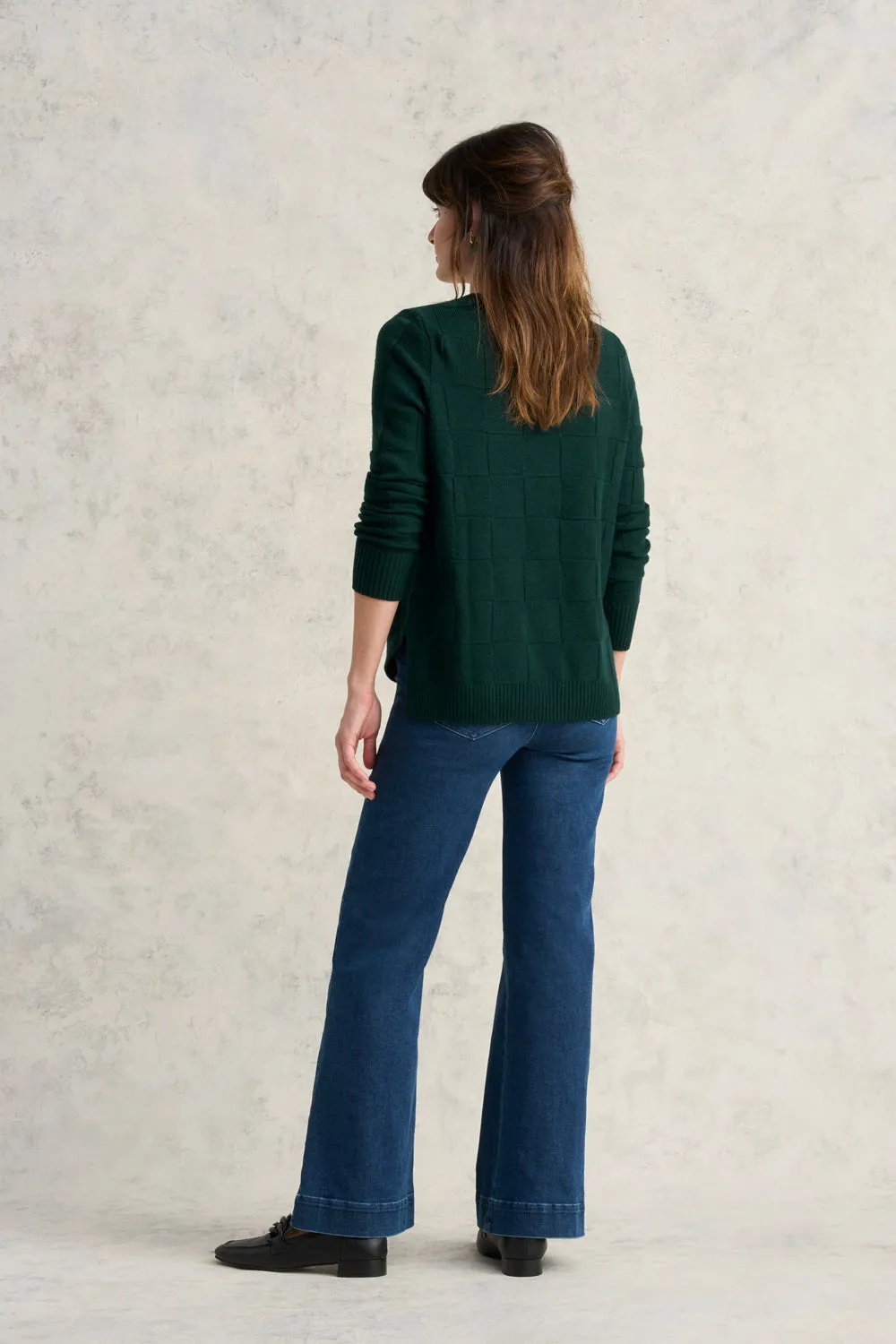Merino Wool Crew Jumper - Dark Olive