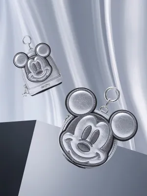 Mickey Mouse Silver Leather Nano Bag