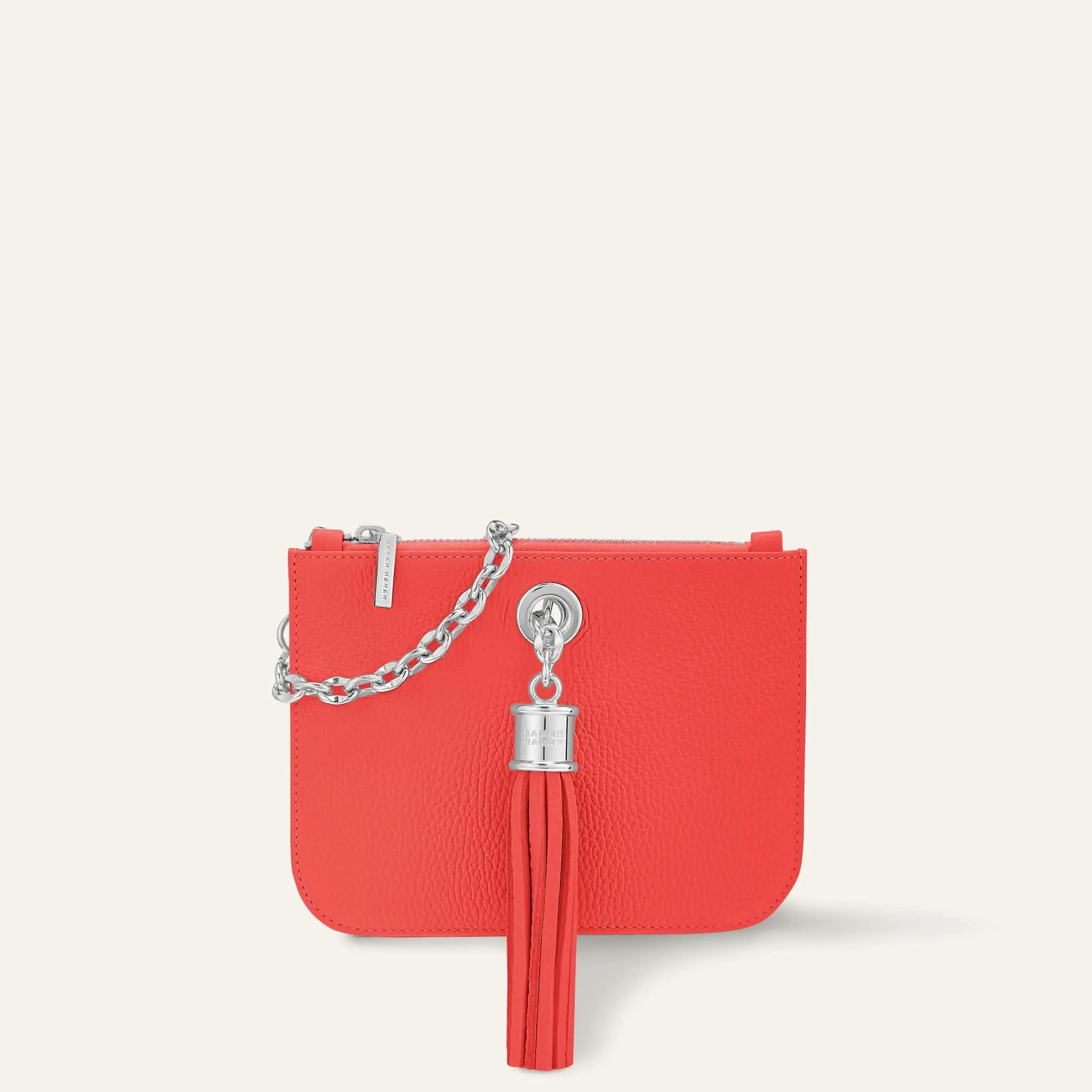 Mini P Backpack | Coral with Silver hardware