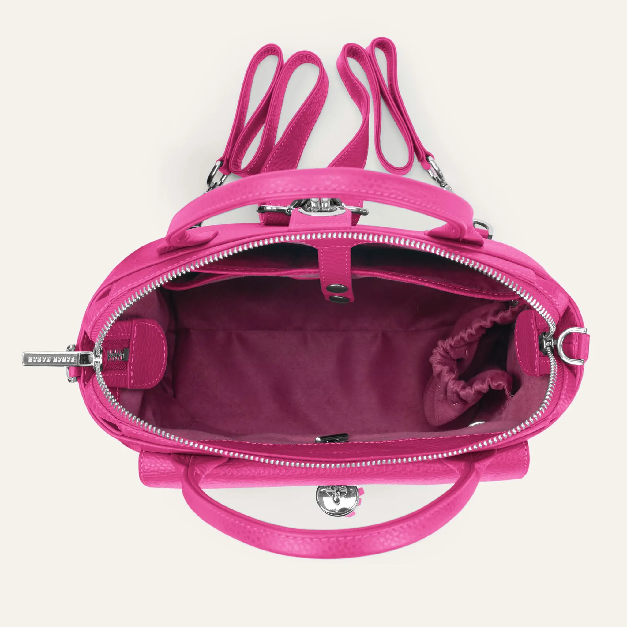 Mini P Backpack | Pink Kiss with Silver hardware