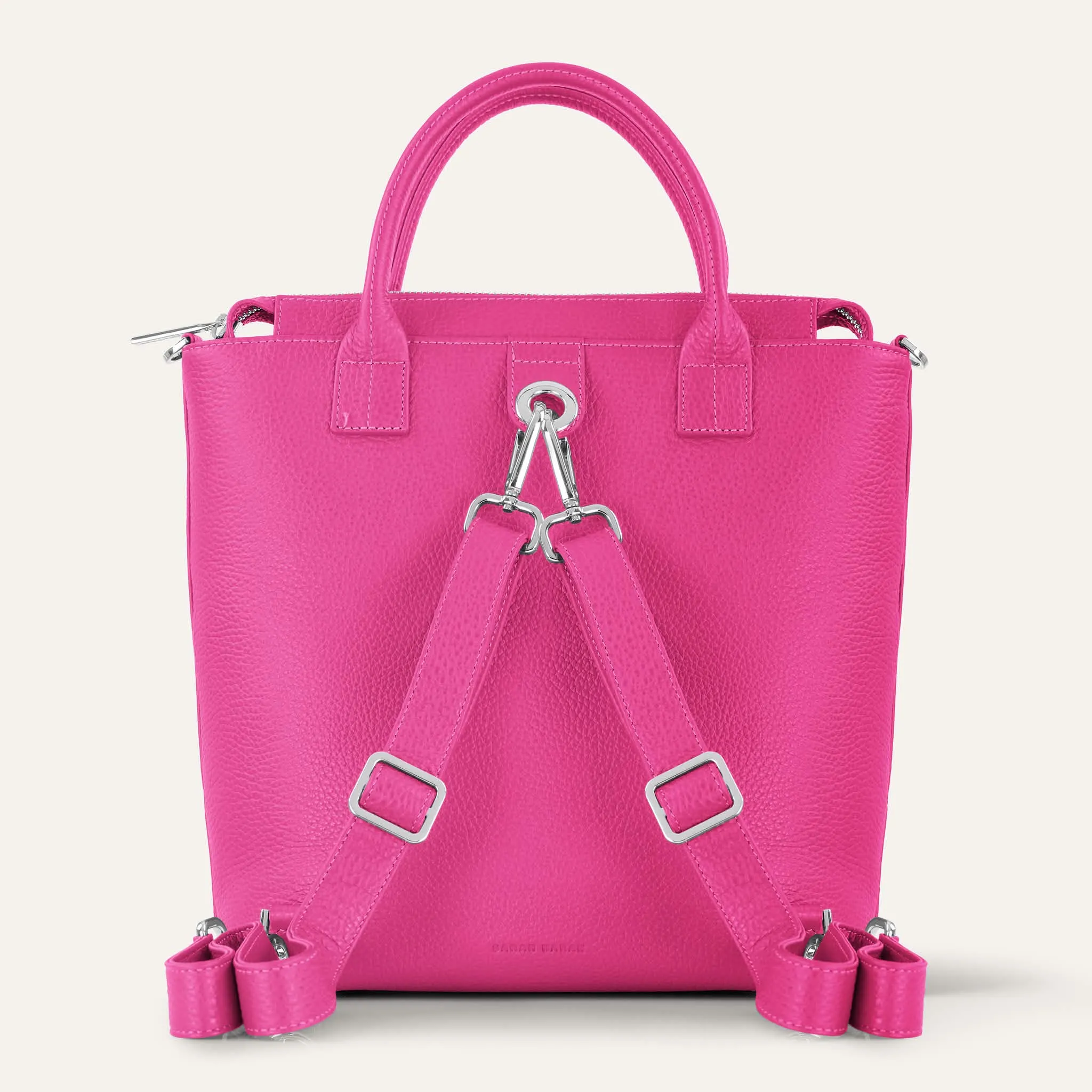 Mini P Backpack | Pink Kiss with Silver hardware