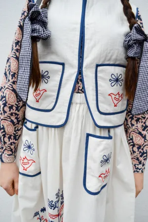 Nué Notes Kingston Egret Embroidered Vest