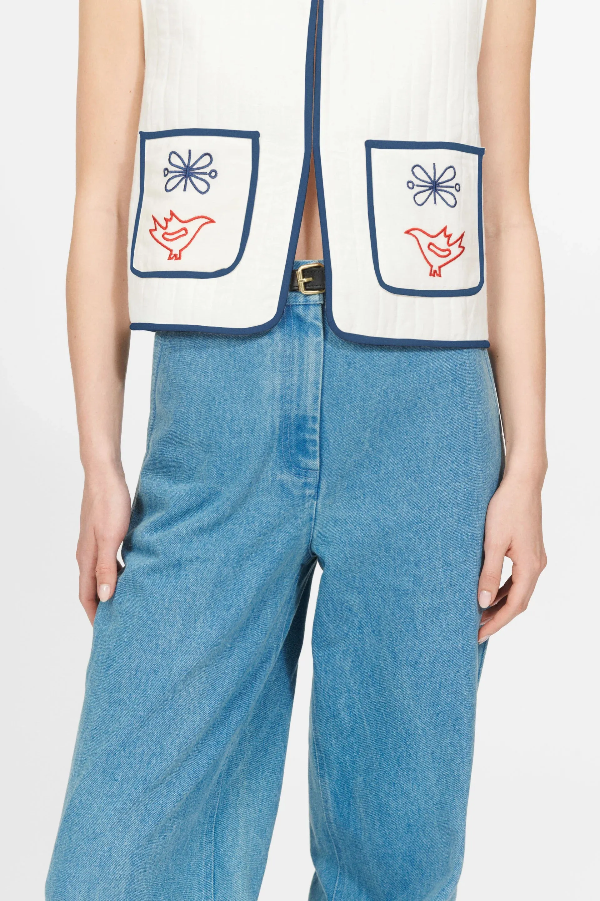 Nué Notes Kingston Egret Embroidered Vest
