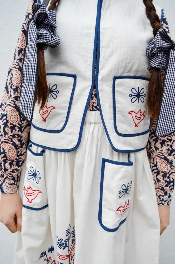 Nué Notes Kingston Egret Embroidered Vest