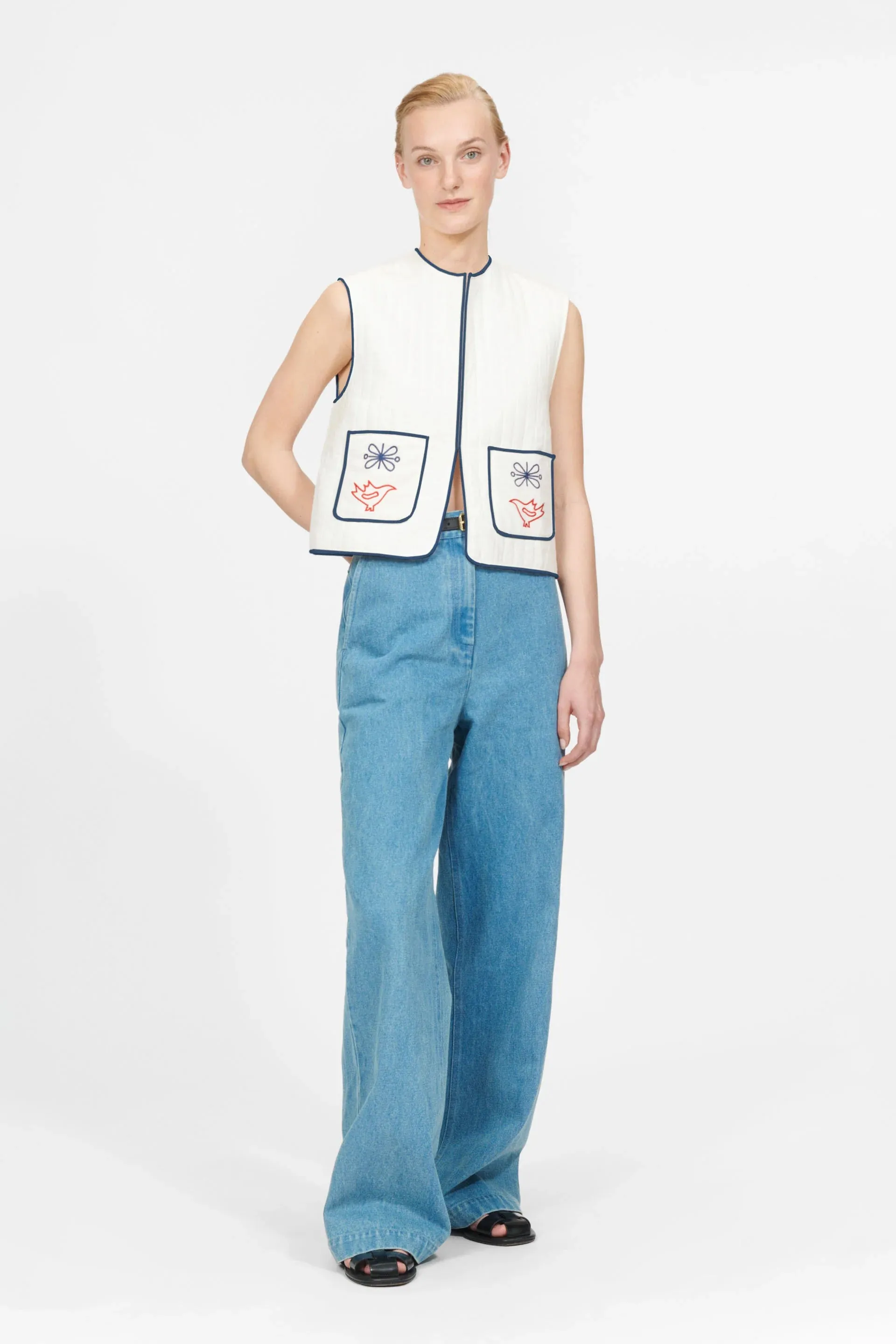 Nué Notes Kingston Egret Embroidered Vest
