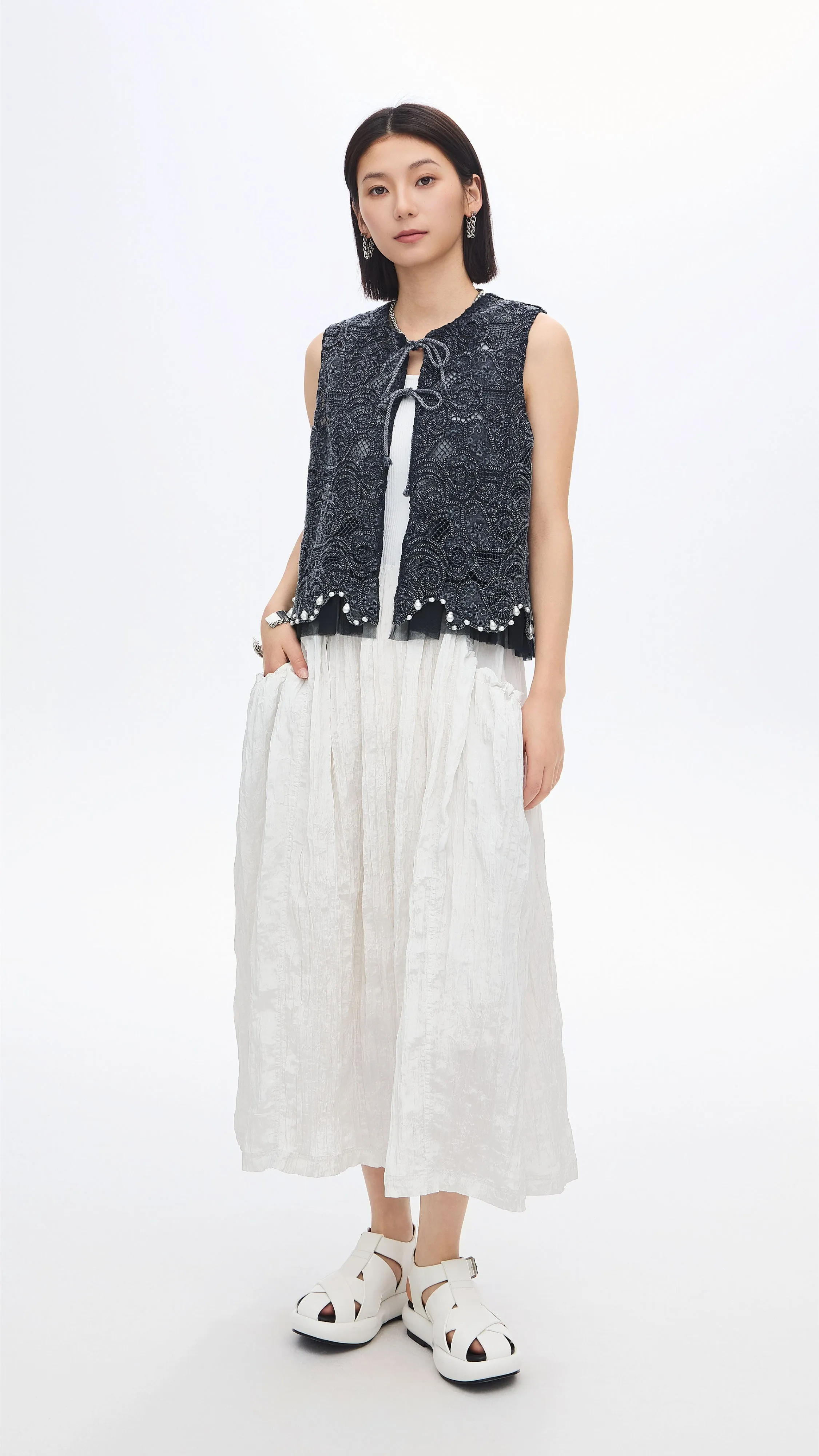 Nylon Patch Knit Dress